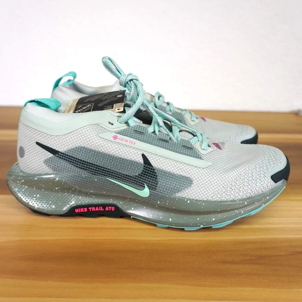 NEW Nike Pegasus Trail 5 GORE-TEX Mens 8.5 Grey Teal‎ Waterproof Running FQ0908
